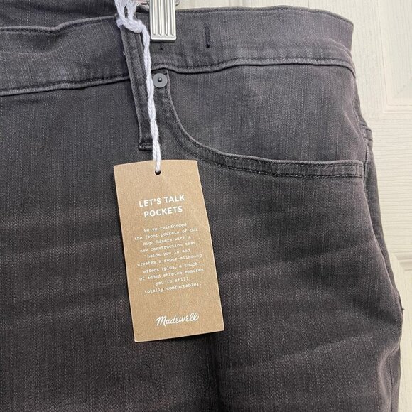 Madewell Women's NWT Gray Raw Hem 9inch High Rise Skinny Jeans Size 37/Plus 24 P - Picture 6 of 12